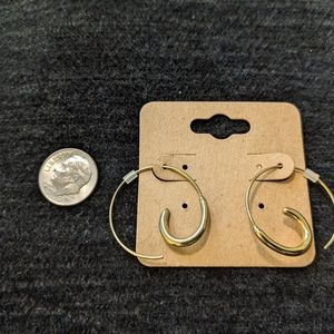 Unique gold, hoop earrings